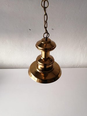 Solid Brass Nautilus Pendant Lamp by Ahlemann + Schlatter, Germany, 1970-RDS-1147909