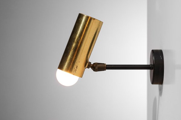 Solid Brass Tube Sconces in the Style of Jean Rene Caillette, 1950s, Set of 2-YU-1312234