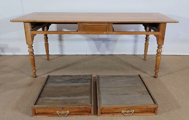 Solid Cherry Farmhouse Table, Late 19th Century-RVK-1286343