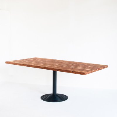 Solid Cypress Wood Table with Iron Base-ZFJ-1284084