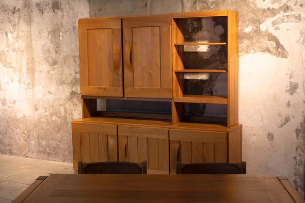 Solid Elm Bookcase from Maison Regain, France, 1960-LA-1289970