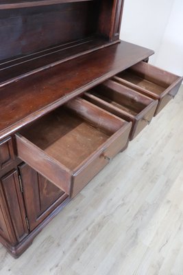 Solid Inlaid Walnut Sideboard With Plate Rack, 1930s-DCO-1313019