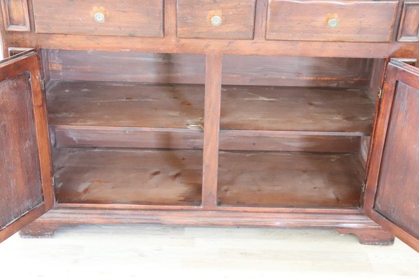 Solid Inlaid Walnut Sideboard With Plate Rack, 1930s-DCO-1313019