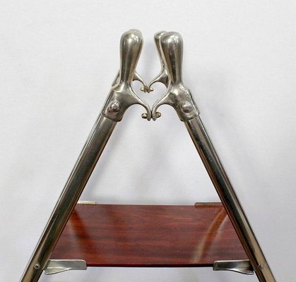 Solid Mahogany and Chrome Metal Boat Shelf, 1920s-RVK-1016330