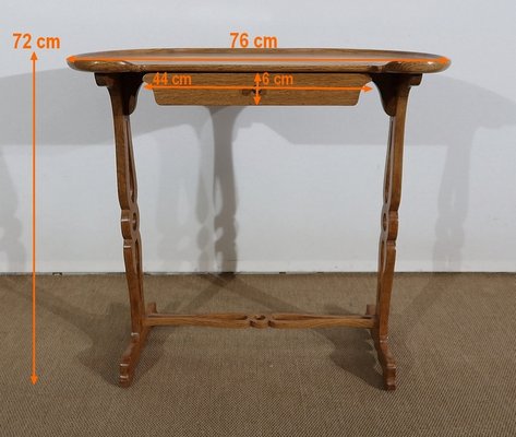 Solid Oak Flying Service Table, 1900-RVK-1185057