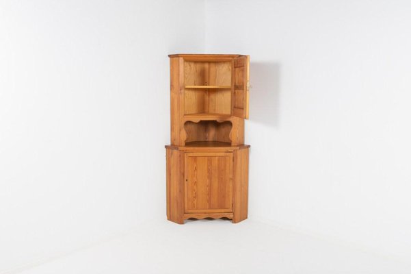 Solid Pine Lovö Corner Cabinet by Axel Einar Hjorth for Nordiska Kompaniet-KMC-1139400