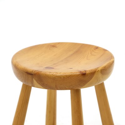 Solid Pine Stool, 1960s-EZ-1263628