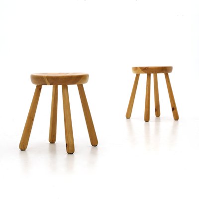 Solid Pine Stool, 1960s-EZ-1263628