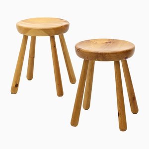 Solid Pine Stool, 1960s-EZ-1263628