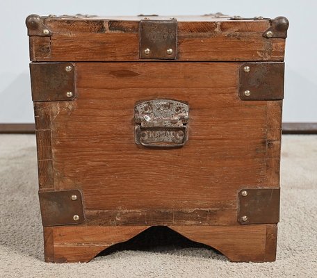 Solid Teak Naval Trunk, Late 19th Century-RVK-1745945