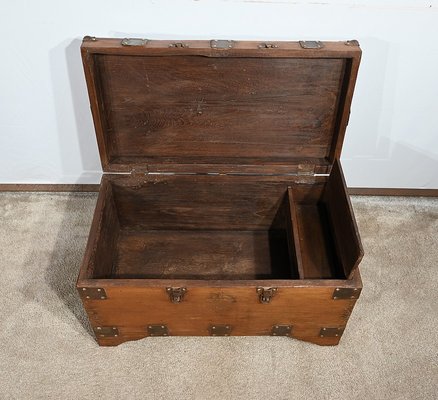 Solid Teak Naval Trunk, Late 19th Century-RVK-1745945