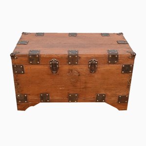 Solid Teak Naval Trunk, Late 19th Century-RVK-1745945