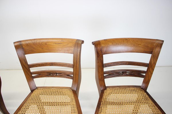 Solid Wood Dining Chairs, Czechoslovakia, 1950s, Set of 4-TZ-1124686