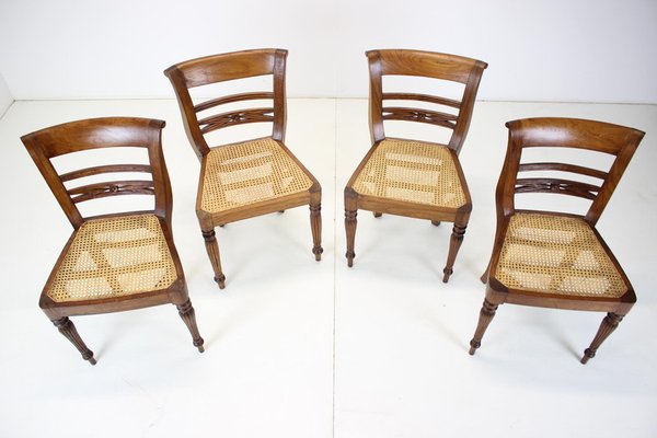 Solid Wood Dining Chairs, Czechoslovakia, 1950s, Set of 4-TZ-1124686