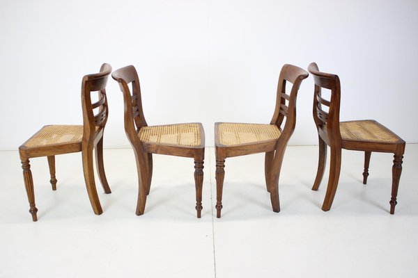 Solid Wood Dining Chairs, Czechoslovakia, 1950s, Set of 4-TZ-1124686