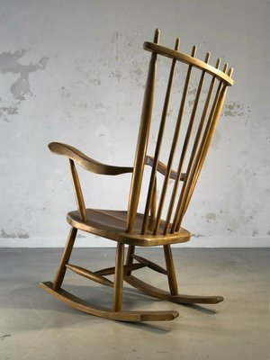 Solid Wood Rocking Chair, 1950s-NLF-960911