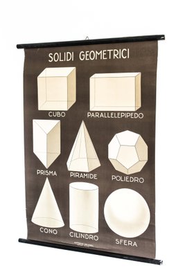 Solidi Geometrici Poster by Antonio Vallardi, Italy, 1940s-OAQ-1345117