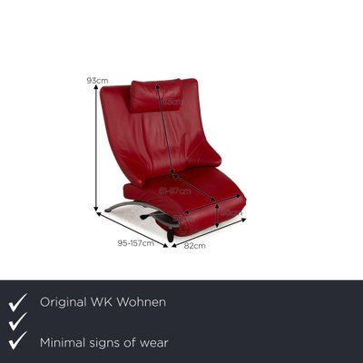 Solo 699 Leather Armchair in Red from WK Wohnen-RQW-2036317