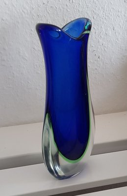 Sommerso Murano Glass Vase by Flavio Poli, 1960s-QDP-844023