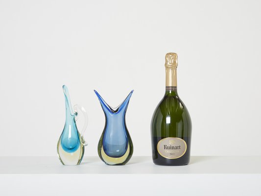 Sommerso Murano Glass Vases, 1970s, Set of 2-YJA-1387916