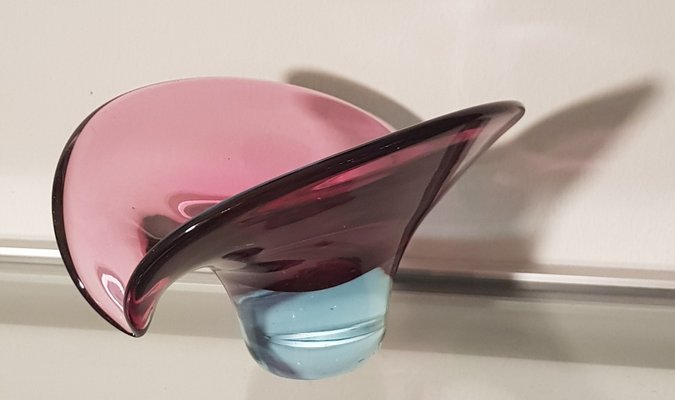 Sommerso Pink and Blue Murano Glass Vase, 1950s-QDP-843772