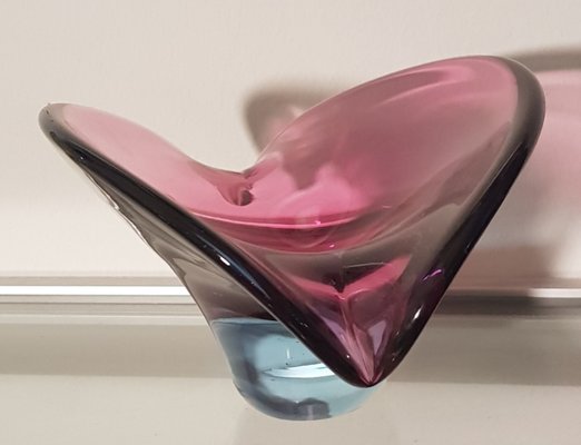 Sommerso Pink and Blue Murano Glass Vase, 1950s-QDP-843772