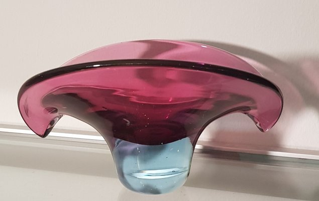 Sommerso Pink and Blue Murano Glass Vase, 1950s-QDP-843772