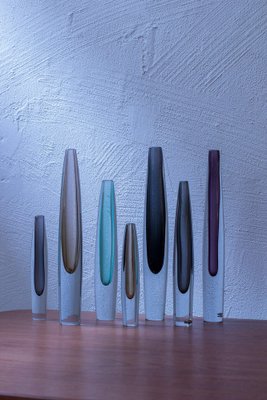 Sommerso Vases by Nylund/Strömberg, 1950s, Set of 7-KO-1754794