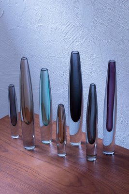 Sommerso Vases by Nylund/Strömberg, 1950s, Set of 7-KO-1754794