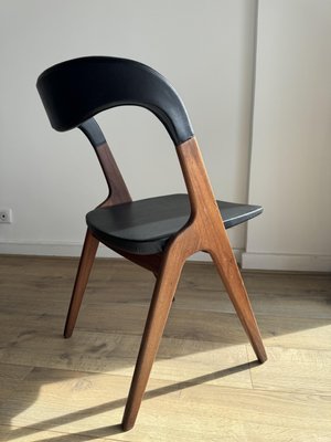 Sonja Chair in Teak and Black Skai by Johannes Andersen for Vamo Sønderborg, 1960s-OJI-2023730