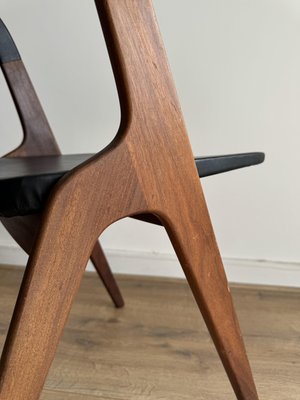 Sonja Chair in Teak and Black Skai by Johannes Andersen for Vamo Sønderborg, 1960s-OJI-2023730