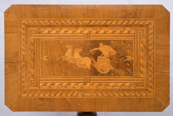 Sorrento Ancient Table in Polychrome Woods. Periodo Nineteenth Century.-KKK-1315453