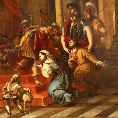 South Italian Artist, Historical Scene, 1600s-1700s, Oil on Canvas-VMM-2033287