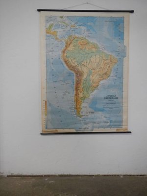 Southern America Map from IGDA Officine grafiche Novara, 1975-WWQ-1344235