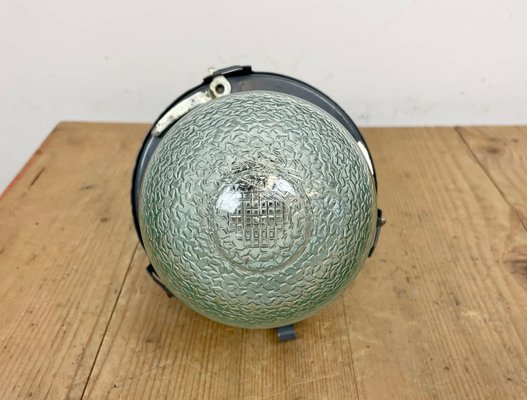 Soviet Industrial Grey Bunker Pendant Light, 1970s-CGF-1363750