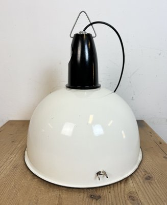 Soviet Industrial White Enamel Pendant Lamp, 1960s-CGF-1756843