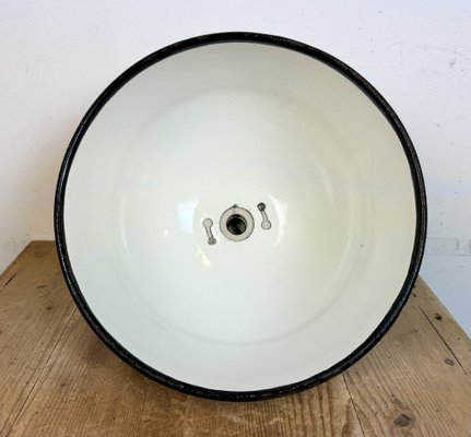 Soviet Industrial White Enamel Pendant Lamp, 1960s-CGF-1756843