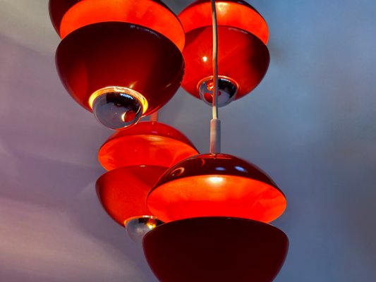 Space Age 5-Light Metal Ball Ceiling Light by Klaus Hempel for Kaiser Leuchten, Germany, 1972-JP-1807027