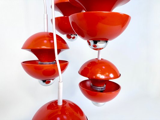 Space Age 5-Light Metal Ball Ceiling Light by Klaus Hempel for Kaiser Leuchten, Germany, 1972-JP-1807027