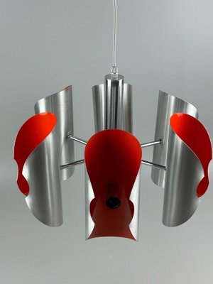 Space Age 6-Flame Sputnik Chandelier in Chromed Metal, 1970s-EJL-1806847