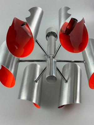 Space Age 6-Flame Sputnik Chandelier in Chromed Metal, 1970s-EJL-1806847