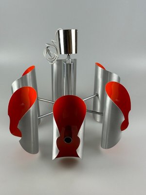 Space Age 6-Flame Sputnik Chandelier in Chromed Metal, 1970s-EJL-1806847