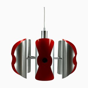 Space Age 6-Flame Sputnik Chandelier in Chromed Metal, 1970s-EJL-1806847