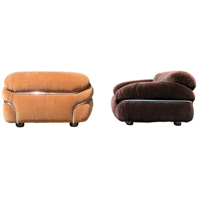 Space Age Alpaca Velvet Lounge Chair by Gianfranco Frattini for Cassina, 1972-RPH-694936