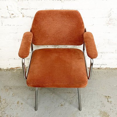 Space Age Armchair in Coral Chenille, 1970s-CQZ-967218