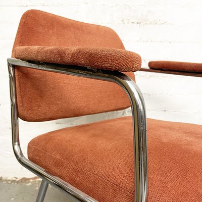 Space Age Armchair in Coral Chenille, 1970s-CQZ-967218