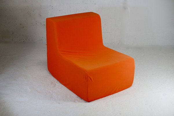 Space Age Armchair in Foam and Orange Jersey, 1970-MAO-1306404