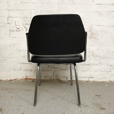 Space Age Black Leather Armchair, 1970s-CQZ-968644