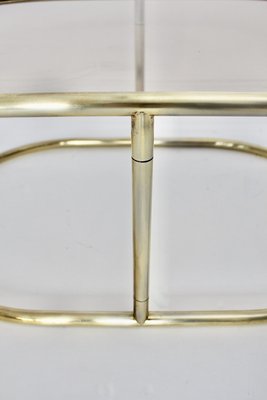 Space Age Brass Plated Oval Sofa Table, Italy, 1960s-NB-1335580