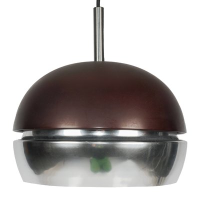 Space Age Brown Chrome Pendant Lamp from Erco, 1960s-XMR-1215347